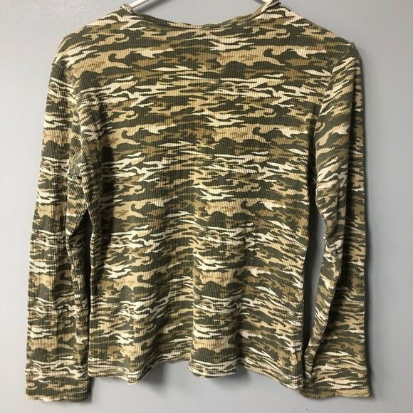 y2k camo long sleeve thermal crown embroidered size xxl in kids gap - Picture 6 of 9